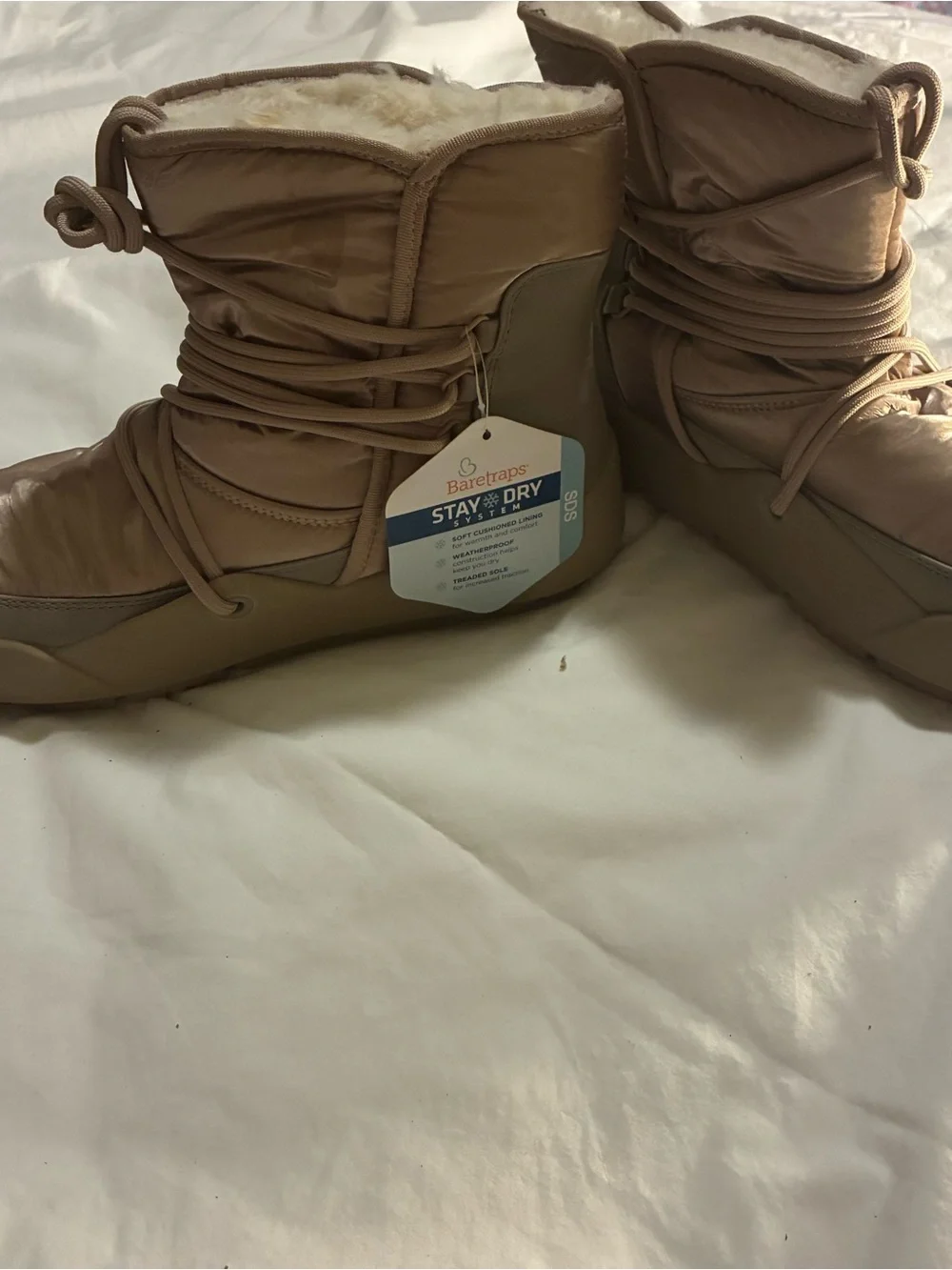 BareTraps Tan Lace-Up Winter Boots